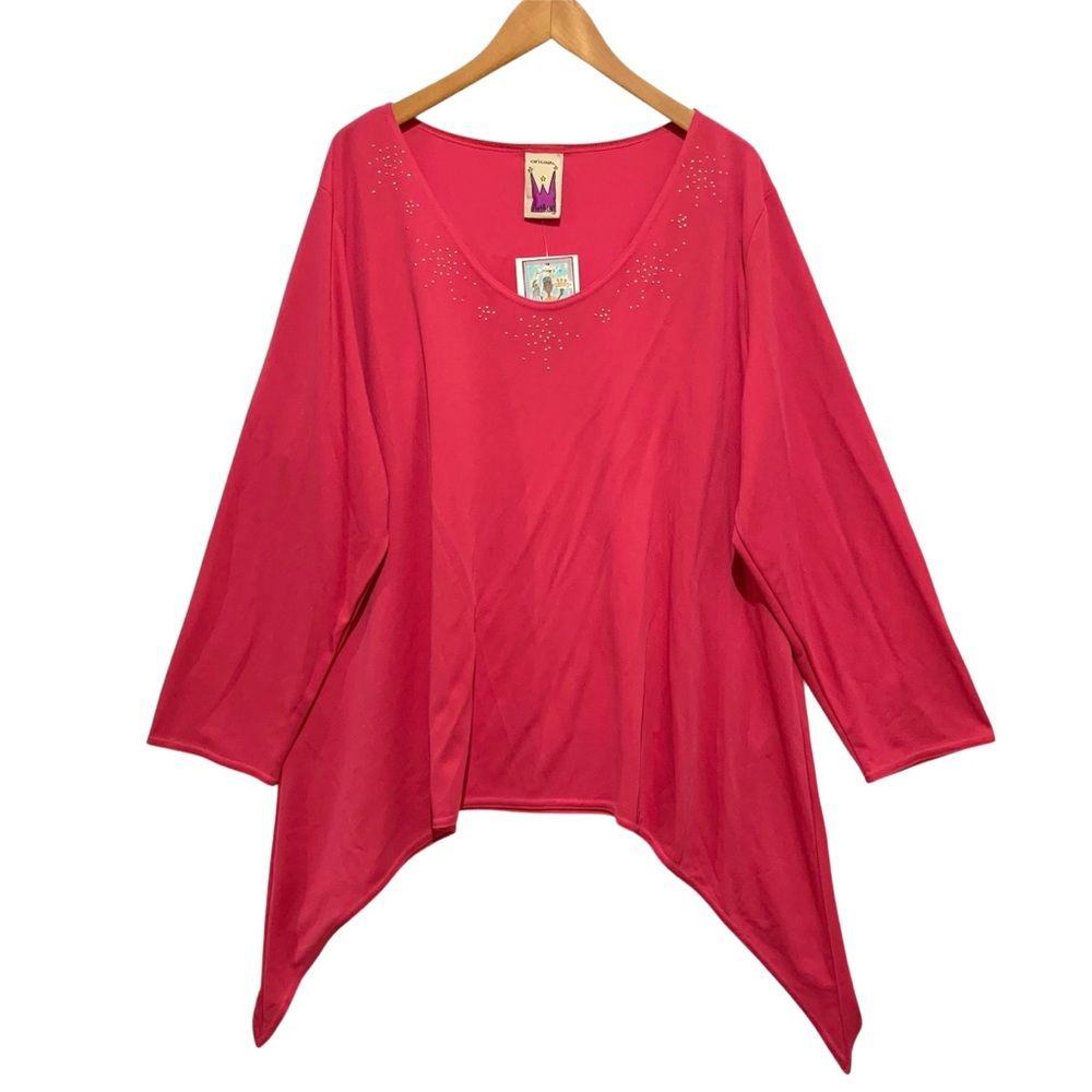 Vintage Antthony Original Women's Pink Tunic Top Assymetrical Size 3X NWT 90s